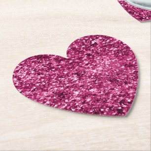 Porta-copo De Papel Glitzy Girly Pink Glitter Birthday