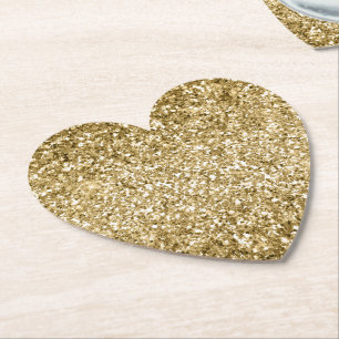 Porta-copo De Papel Glitzy Sparkle Dourado Glitter          
