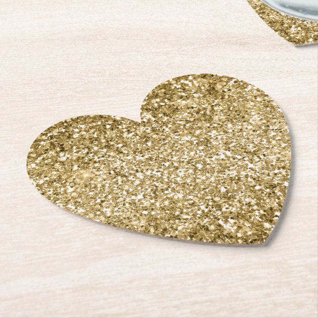 Porta-copo De Papel Glitzy Sparkle Dourado Glitter           (Angular)
