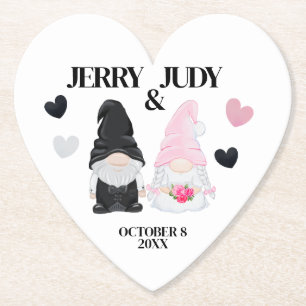 Porta-copo De Papel Gnomo Bride e Groom