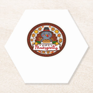 Porta-copo De Papel Gnomo de Ação de Graças com a Turquia Ilustração C