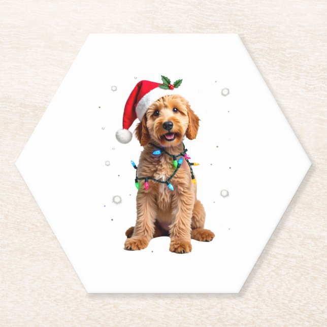 Porta-copo De Papel Goldendoodle Dog Tree Christmas Sweater Xmas Pet D (Frente)