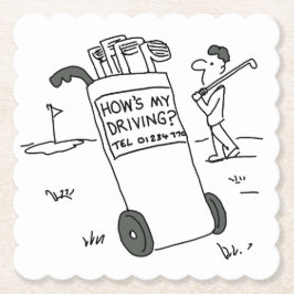 Porta-copo De Papel Golfer com Sinal dizendo como estou dirigindo? Eng
