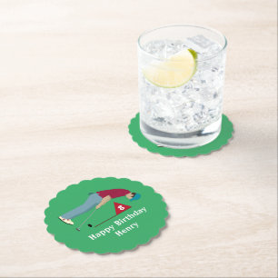 Porta-copo De Papel Golfer Verde Putando Aniversário
