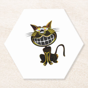 PORTA-COPO DE PAPEL GORDURA DE NEGRO E DE GATO AMARELO BRILHO