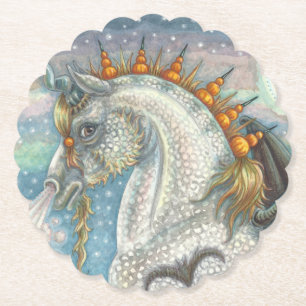 PORTA-COPO DE PAPEL GÓTICO HALLOWEEN UNICORN COM ASAS DE BATALHO, CAVA