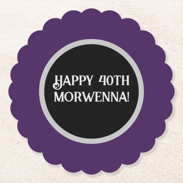 Porta-copo De Papel Gótico Roxo Simples Escuro (Frente)