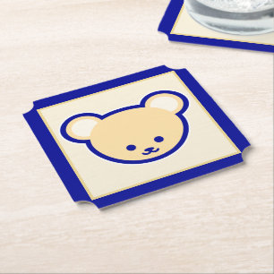 Porta-copo De Papel Gráfico do Urso Cinzento Azul de Cor Azul