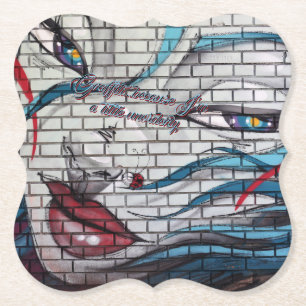 Porta-copo De Papel Grafite de Garota Asiática