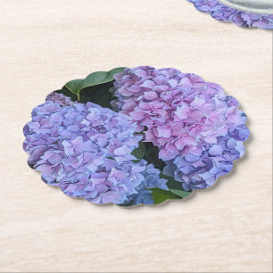 Porta-copo De Papel Grandes Flores de Hortênsia Lindas e Bonitas