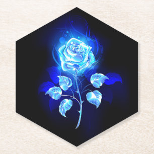 Porta-copo De Papel Gravação de Rosa Azul