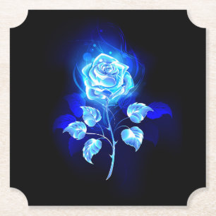 Porta-copo De Papel Gravação de Rosa Azul