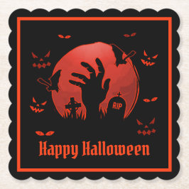 Porta-copo De Papel Graveyard Moon Halloween