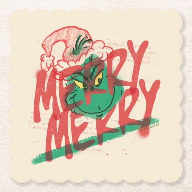 Porta-copo De Papel Grinch | Grunge Gráfico Alegre Alegre (Frente)