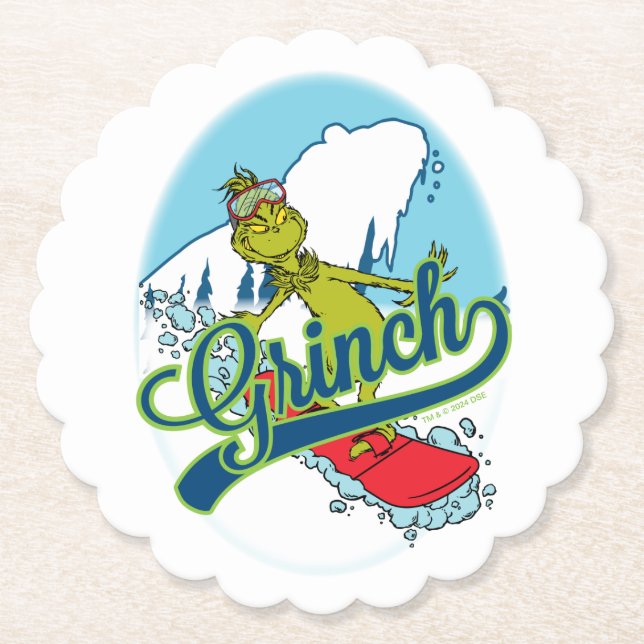 Porta-copo De Papel Grinch Snowboarding (Frente)