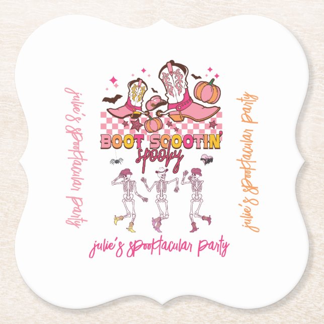 Porta-copo De Papel Groovy Boot Scooti Spookey Skeleton Halloween Retr (Frente)