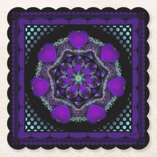 Porta-copo De Papel Guarda-chuva e corações roxos .7