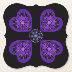 Porta-copo De Papel Guarda-chuva e corações roxos .7