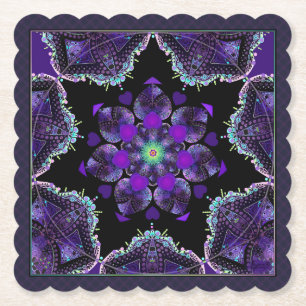 Porta-copo De Papel Guarda-chuvas e corações roxos