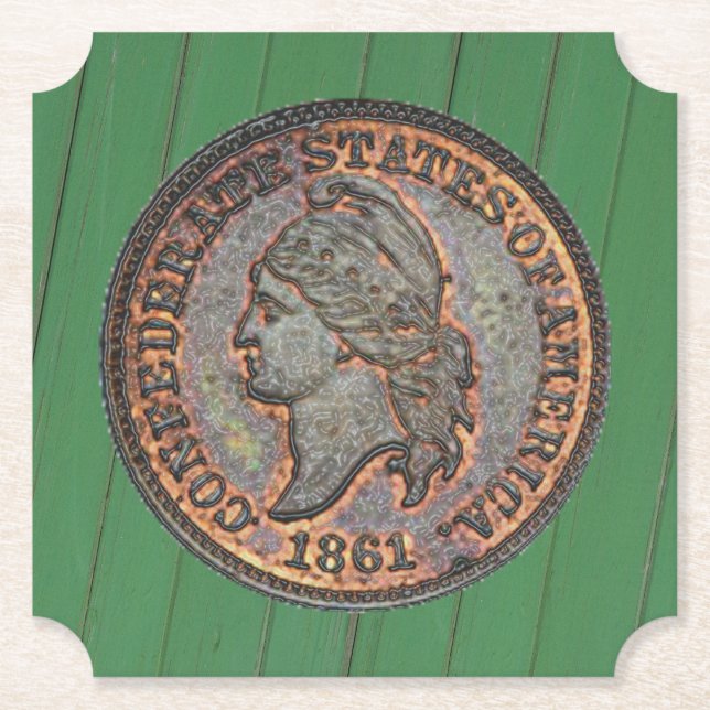 Porta-copo De Papel Guerra Civil ⚔️ Muro de Madeira Confederado Penny (Frente)