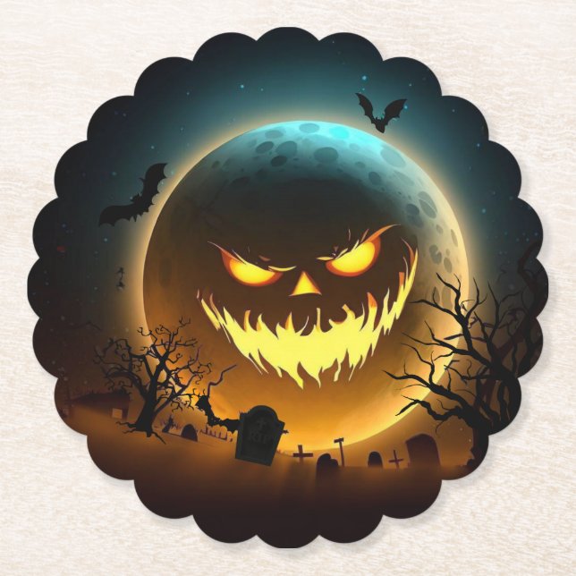 Porta-copo De Papel Halloween/abóbora/lua/queda (Frente)