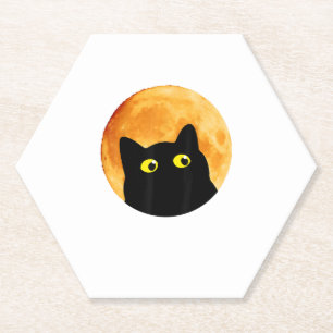 Porta-copo De Papel Halloween de Gato Negro Design Engraçado