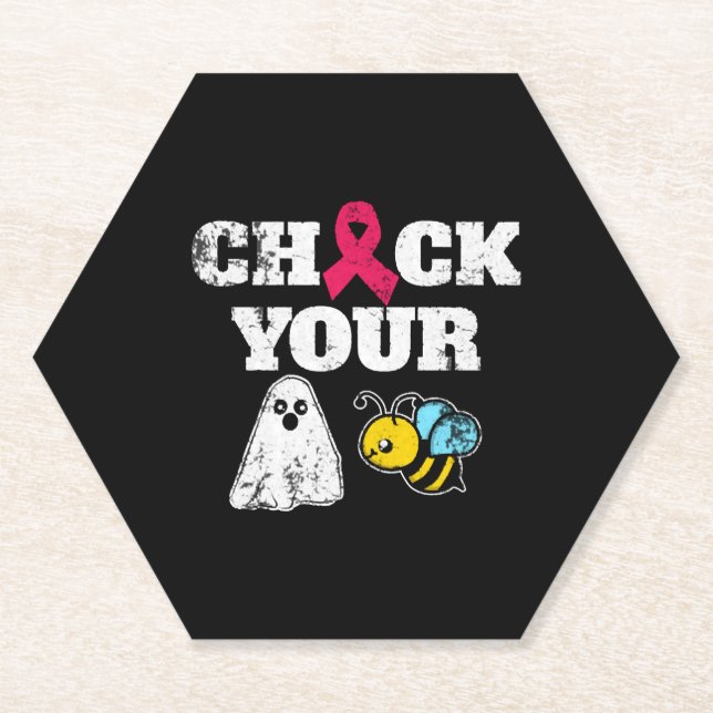 Porta-copo De Papel Halloween do Cancer da Mama (Frente)