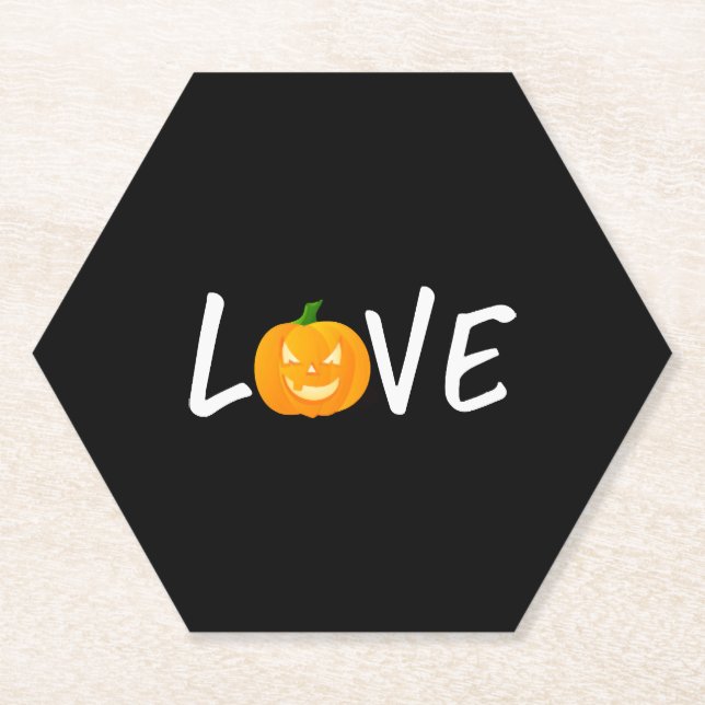 Porta-copo De Papel Halloween Jackolanterna Amor Halloween (Frente)