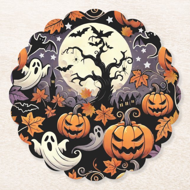 Porta-copo De Papel Halloween/outono/outono (Frente)