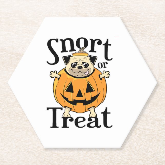 Porta-copo De Papel Halloween Pug (Frente)