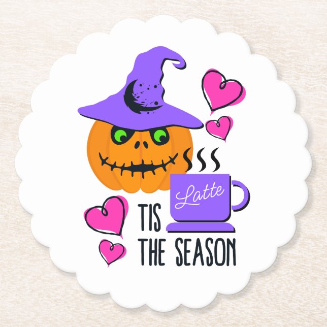 Porta-copo De Papel Halloween Pumpkin Spice Season Drink Coaster (Frente)