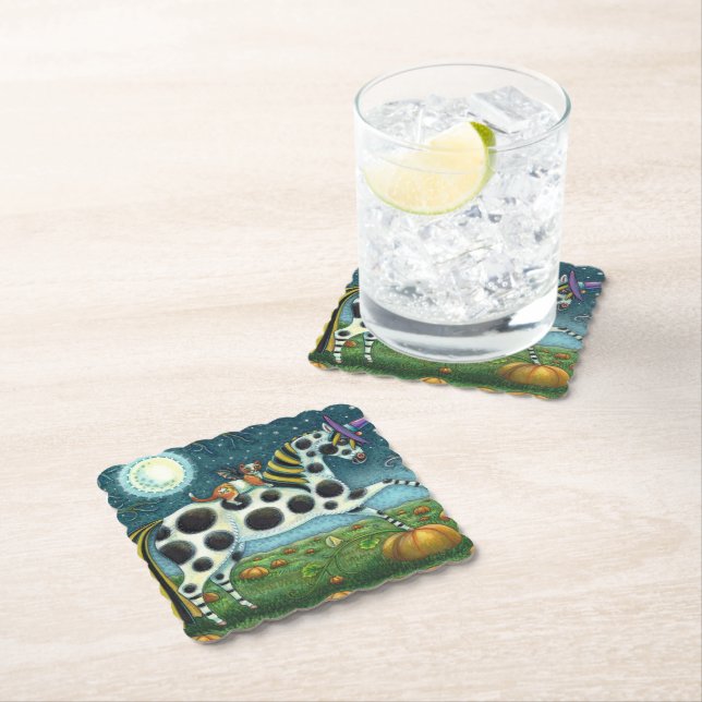 Porta-copo De Papel HALLOWEEN SPONTTED PONY & BAT CAT Fantasy Horse (Insitu)