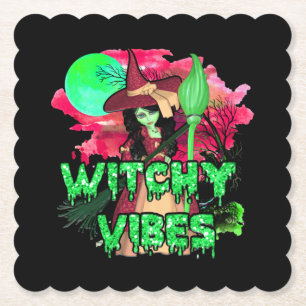 Porta-copo De Papel Halloween Witchy Vibes