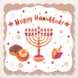 Porta-copo De Papel Hanukkiah Feliz Hanukkah Menorá Judaica Vintage
