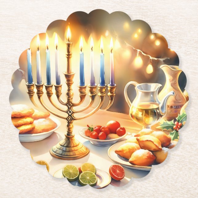 Porta-copo De Papel Happy Hanukkah (Frente)