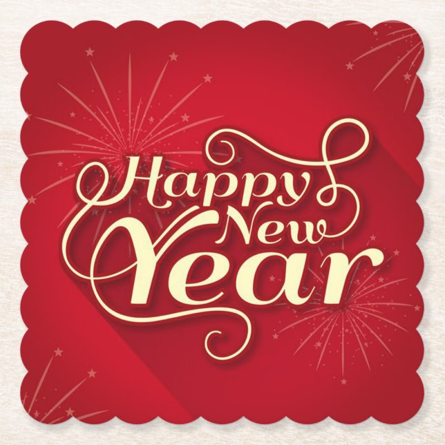 Porta-copo De Papel Happy New Year (Frente)