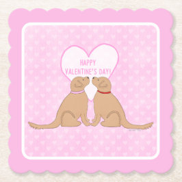 Porta-copo De Papel Happy Valentine’s Day Golden Dogs Flat Card