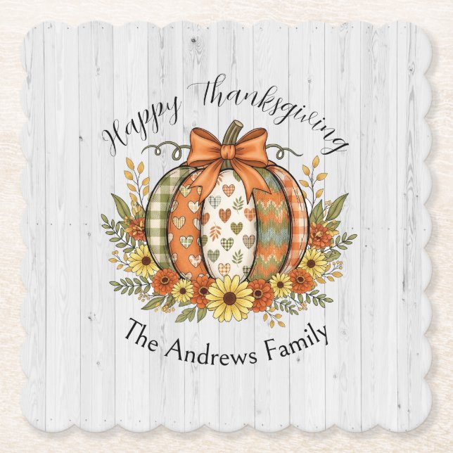 Porta-copo De Papel Harvest Grace Thanksgiving  (Frente)