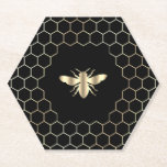 Porta-copo De Papel hexágonos alveolhcomb design a preto<br><div class="desc">design de porta copos de papel da abelha</div>