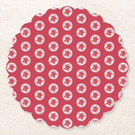 Porta-copo De Papel Hibiscus e rendas RED