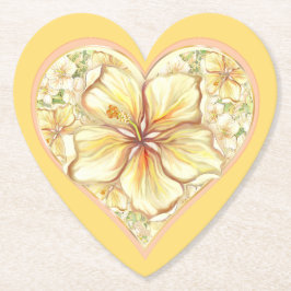 Porta-copo De Papel Hibiscus & lace AMARELO