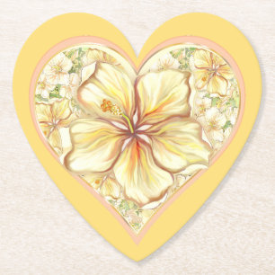 Porta-copo De Papel Hibiscus & lace AMARELO