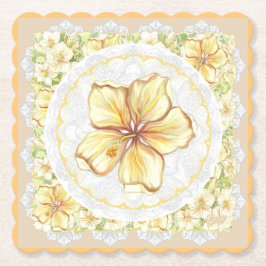 Porta-copo De Papel Hibiscus & lace AMARELO