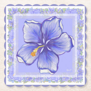 Porta-copo De Papel Hibiscus & lace BLUE