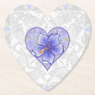 Porta-copo De Papel Hibiscus & lace BLUE