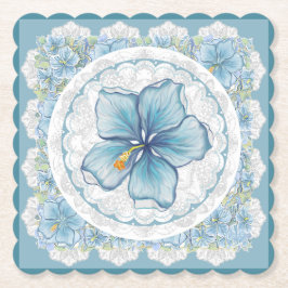 Porta-copo De Papel Hibiscus & lace TURQUOISE