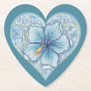 Porta-copo De Papel Hibiscus & lace TURQUOISE