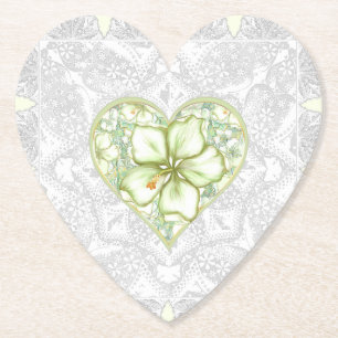 Porta-copo De Papel Hibiscus & lace WHITE