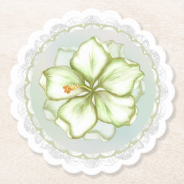 Porta-copo De Papel Hibiscus & lace WHITE