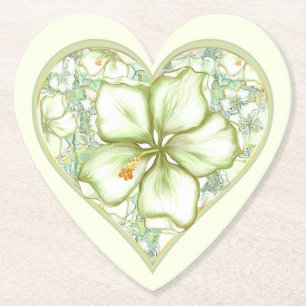 Porta-copo De Papel Hibiscus & lace WHITE